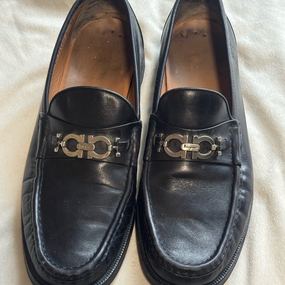 Salvatore Ferragamo Black Leather Gancini Bit Loafers - Picture 5 of 10